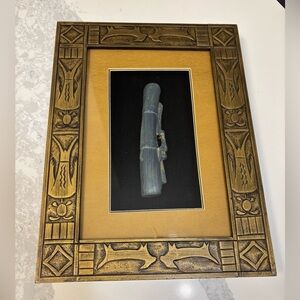 Vintage Tribal Inspired Modern Boho Shadow Box Wall 3D Mixed Media Art